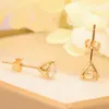 Stud Real 05Carat 1ctw D Color Earrings For Women Top Trend Wedding Jewelry 14k Yellow Gold Earring Push Back 221119