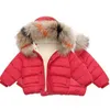 Vestes 2022 chaud épaissir bébé fille vêtements d'hiver mode pour garçons grand col de fourrure coupe-vent champ de neige manteau pour enfants