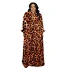 Robes grande taille robe sexy avec boutons patchwork à manches longues et longueur cheville pour les femmes 2022 Party Full