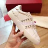 Luxury Casual Shoes open untitled studs sneaker Be My Red Studs Gold Ruthenium metallic leather Heel Black silver platinum pink band men women Designer sneakers