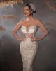 Arabski Dubai Crystaliczna syrena z koralikiem Suknia ślubna Sweetheart Exposed Boning Bridal Suknie