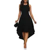 Casual Dresses Elegant Sexy Spring Summer Women Dress Vintage Plus Size Solid Color Lace High Low Sleeveless Vestidos M-5xl