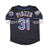 Le baseball universitaire porte le maillot de baseball Vintage 2000 Mike Piazza 13 Edgar Alfonzo 4 Robin Ventura 32 Mike Hampton White Grey Black Jerseys