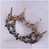 Tiaras New Black Princess Headwear Chic Bridal Tiaras аксессуары потрясающие кристаллы жемчужины свадьба и короны 12102 Del Del Dhgarden Dhx3z