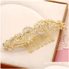 Wedding Hair Jewelry Gold Handmade Wedding Hair Accessories High End Crystals Bridal Hairpieces Delicate Small Prom Combs H1 Dhgarden Dhrl2