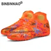 حذاء اللباس Binbinniao بالإضافة إلى حجم كبير 3346 العشب الأصلي لرجال كرة القدم Ag Boots Boys Boys Cleats 221125