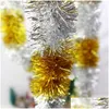 Décorations de Noël Décorations de Noël 2. Décor de fête Barre de couleur Glitter Tinsel Tree Guirlande suspendue pour l'année de mariage Noël Maison Dhlm6