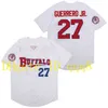 Le baseball universitaire porte le maillot des Expos de Montréal Buffalo Bisons 27 Vladimir Guerrero 8 Gary Carter 10 Andre Dawso 45 Pedro Martinez Bleu Gris Blanc Gary Carter