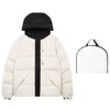 Winter Down Coats Men puffer jacka kvinnor vinterjackor utomhus fj￤der outwear h￥lla varm tjock kappa vindt￤t geometriska tryckta kl￤der l￥ng￤rmad hoodie