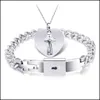 Bracelet Collier Serrure Concentrique Couple Bracelet Double Boucle Étudiant Hommes Et Femmes Clé Collier Confession Romantique Mésange Dhgarden Dhacu