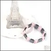 Fl Pave Wrapped Bracelets Drop Delivery Jewelry DHGARDEN DHZBK를 가진 자연 석재 팔찌 이중 크리스탈 식별