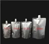 Förpackningspåsar doypack 150 ml 250 ml 350 ml 500 ml aluminiumfolie Stand Up Spout Liquid Bag Pack Beverage Squeeze Drink Spout Pouch SN341