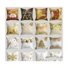 Cushion/Decorative Pillow Cushion/Decorative Pillow Merry Christmas Er Xmas Decorative Pillowcase Cotton Snowflake Print Cushion Liv Dhnck