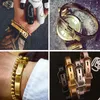 Bangle Top Quality 316L Titanium Stal Belt Belkle Bracelets Charm Złoty Mankiet Projekt dla kobiet mężczyzn w kolorze różowym biżuteria