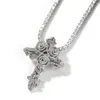 Bling Diamond Stone Rose Rose Cross Pendants Diewelry Direlry Real 14k Золотой подарки в любовнике