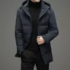 Męska Down Parkas High End Brand Casual Fashion Long 90 Mens Duck Kurtka z maską czarny wiatrówki puffer płaszcze zimowe ubrania 221124