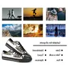 Männer Frauen DIY individuelle Schuhe Low Top Canvas Skateboard Sneakers Triple Black Individualisierung UV-Druck Sport Sneakers Shizi 190-4