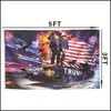 Banner vlaggen Trump Tank Flag Donald John Banner USA President Decortive Train Keep America Great Diverse Styles 12WF F1 Drop Lever Dhvat Dhvat