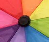 Rainbow port￡til guarda-chuva dobr￡vel homens homens criativos n￣o autom￡ticos adultos crian￧as que penduram guarda-chuva de publicidade ensolarada e chuvosa SN334
