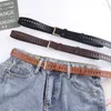 Gürtel Ladies Wide Gürtel Retro Runde Schnalle Persönlichkeit Full Hole Hosen vielseitige Schüler Jeans lässig