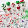 Red Santa Claus Nail Art Decoration Sticker 2022 Unika naglar Penguin Snowflake Winter New Year 3D Sliders Manicure Decor Halloween