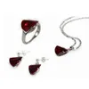3 färger grossist julblå röd rosa kristallörhängen hänge halsband set 6-9#