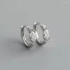 Hoop Earrings Water-Drop Shape Blue Geometric Zirconia For Women Simple Style Shiny Crystal Lovely Tiny Huggie Earring Jewelry