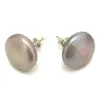 Boucles d'oreilles à tige en argent sterling 925, 13-15mm, gris argent, bouton naturel, perle