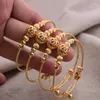 Bangle 4pcs/Lot Etiopian Africa Dubai Gold Color Banles for Women Girl Round Bride Fine Bransoletka Wedding Biżuter