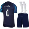 Футбольная команда Crocoacia 11 Marcelo Brozovic Jersey 10 Luka Modric 4 Ivan Perisic 8 Mateo Kovacic 20 Josko Gvardiol Футбольные наборы рубашки молодежь Кубок мира 22-23