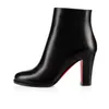 Women Simple Style Side Zipper Short Boots with Red Soles Heel 85mm Thick for a Slender and Delicate Look