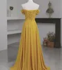 Magnifique robe de concours en mousseline à épaules dénudées, robes de demoiselle d'honneur à fente latérale