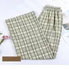 Women's Sleepwear Fashion Women Plaid Pajama Pants For Female House Cotton Loose Lady Pyjama Trousers Sleep Bottoms Lounge Home Wear