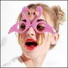 Other Event Party Supplies Cartoon Flamingo Spectacles Novelty Gift Creative Funny Glasses Wedding Birthday Party Decorations Pink Dhdj3