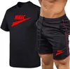 New Tracksuit Men Summer Sets T Shirts Shorts 2 Pieces Running Sport Suit Male Football Volleyball Sportswear Plus Size