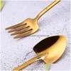 Forks Spade Spoon Fork Food Grade roestvrijstalen koffie Roerende lepels Huis Keuken Dineren Flatware Drop levering Garden Bar Dhphm