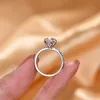 Solitaire Ring ATTAGEMS Rings Emearld Cut 35CT VVS D Color 925 Sterling Silver Pass Diamond Test for Women Elegant 221119