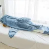 Blanket Cartoon Shark Sleeping Bag Pajamas Office Nap Karakal High Quality Fabric Mermaid Shawl For Children Adult 221123247Q