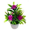 Decorative Flowers Artificial Mini Potted 5 Heads Bright Color Small Lotus Simulation Bonsai Desktop Ornaments Home Wedding Garden Plants