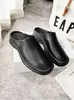 Designer The Row Dress Shoes High Set 2022 Autumn Fashion Round Head Leather Baotou Sandaler Casual Muller tofflor