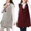 Damenpullover 2021 Koreanische Frauenpullover Herbst Winterweste Ärmellose Vhalstaschen Gestrickte Westen Pullover Weste Weiblicher Jumper Pull Femme J220915