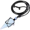Pendant Necklaces Healing Crystal Stone Hexagonal Point Necklace Lucky Amulet Adjustable Cord For Men Women Jewelry
