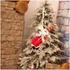 Juldekorationer Juldekorationer kl￤ttrar Santa Pendant On Rope Ladder Ornament Xmas Tree for Home Holiday Decoration Gif DH1GL