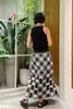 Werkjurken Modern Geometrisch Patroon Bloemprint Katoen bijgesneden jas/Midi-rok Set Hollow Out Mouw Puffy Cut-Out Tailed Short Coat