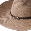 Berets Men Femmes Chapeau de paille Western Cowboy Sun Belt Ajustement Ajustement