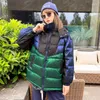 Kvinnors dikerockar 2022 Winter Down Cotton Coat Woman Fashion Splicing Hooded Jacket Womens Korean Loose Outerwear Warm Parka