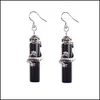 Свиная люстра 925 Серлинг Sier Natural Stone Crystal Dangle люстр колонна китайские национальные серьги ветра Dhgarden DHTU9