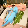 80120cm Giant liegen dinosaurus knuffels Cartoon Dragon poppen bed slaapkussen gevuld zacht speelgoed voor ldren kids xmas cadeau j220729