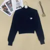 Damenpullover Designer Home P 22 Herbst und Winter New Navy V-Ausschnitt Strickpullover mit Pfirsichhals Kurzpullover T7PJ