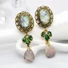 Dangle Earrings 20pcs/lot DIY Bling Long For Lady Classical Blue Big Gem Rhinestone Drops Earring